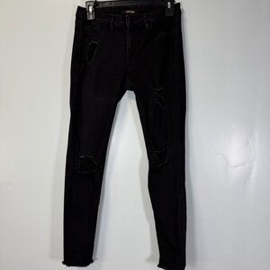 Refuge Black Distressed Skinny Jeans Sz 4‎